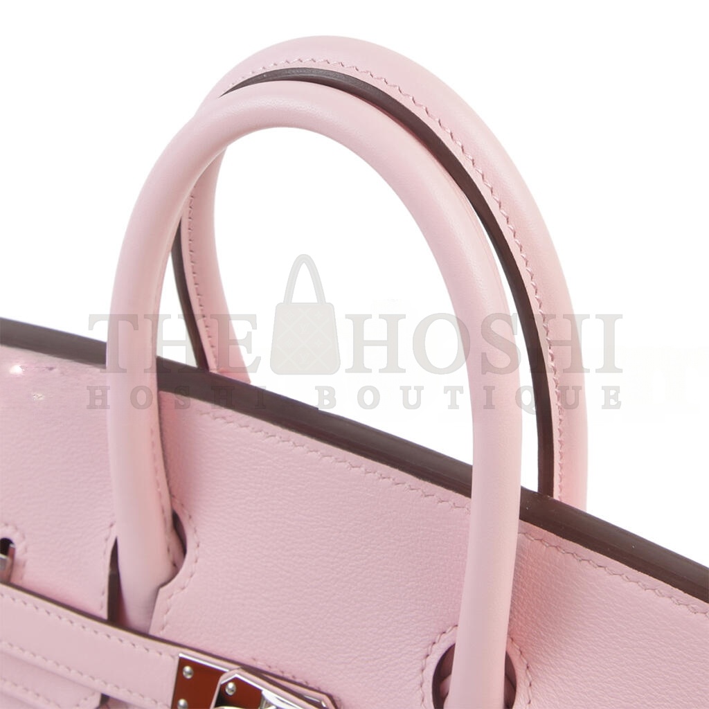H**me5 BIRKIN 25 SAKURA LEATHER WITH SILVER BUCKLE BAG 4328054179 (25*20*13cm) Master Quality